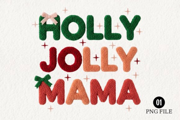 Christmas Faux Yarn Crochet Holly Jolly Illustrations Review
