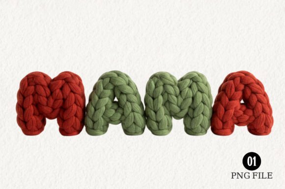 Christmas Mama Crochet Png: Festive Illustrations