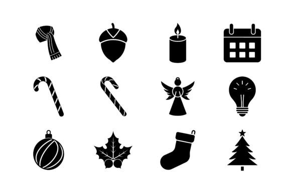 Christmas Silhouette Icon Bundle: Illustrations