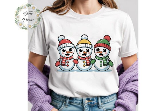 Christmas Snowmen Friends Clipart: Branding Illustrations