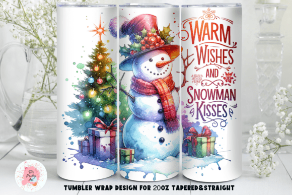 Christmas Tumbler Wrap: Festive Illustrations