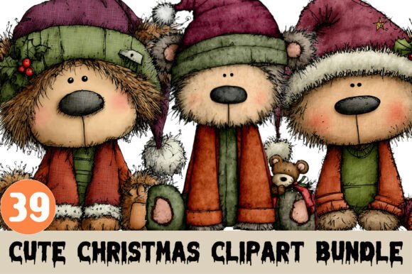 Cute Christmas Clipart: Illustrations for Design