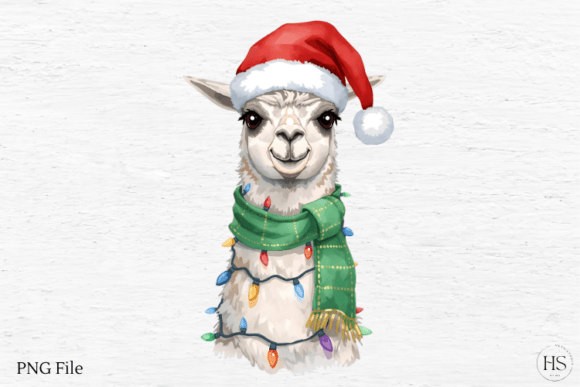 Cute Christmas Llama Illustrations for Branding