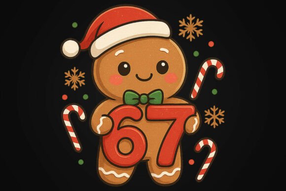 Gingerbread 67 Christmas Six Seven PNG Illustrations
