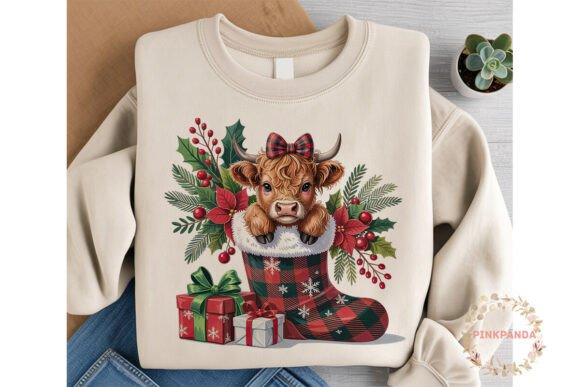 Highland Cow Christmas Stocking PNG Review