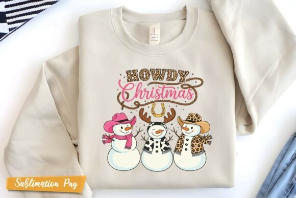 Howdy Christmas Cowgirl Western PNG & Illustrations