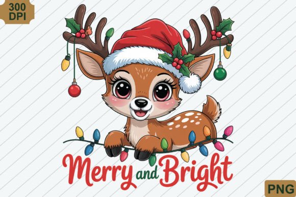 Merry and Bright Christmas Deer: Illustrations
