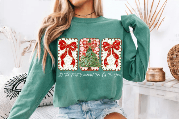 Plaid Coquette Floral Christmas Illustrations