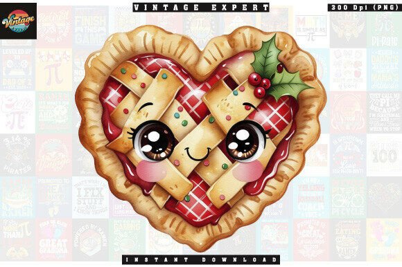 Review: Christmas Bakery Kawaii Heart Pie PNG for Embroidery