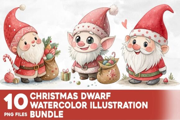 Review: Christmas Dwarf Watercolor Bundle Illustrations