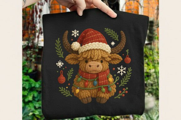 Review: Christmas Highland Cow Yarn Crochet PNG