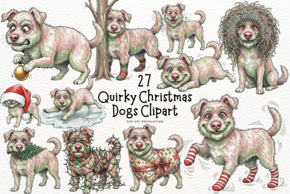 Reviewing Quirky Christmas Dogs Clipart for Stitchers