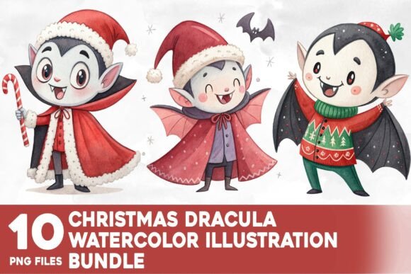 Reviewing the Christmas Dracula Watercolor Bundle