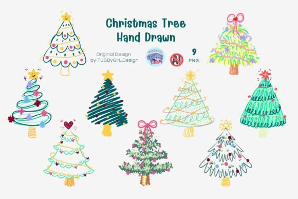 Reviewing the Hand-Drawn Christmas Trees Collection