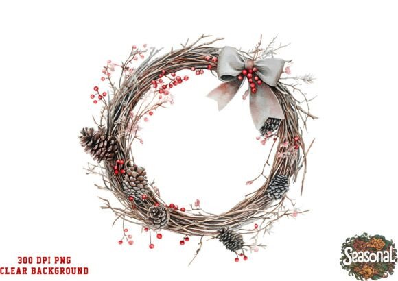 Reviewing the Soft Beige Christmas Wreath PNG for Stitchers