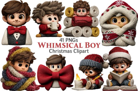 Reviewing Whimsical Christmas Boy Clipart for Stitching