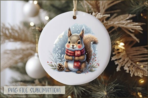 Squirrel My Christmas Ornament PNG: Festive Illustrations