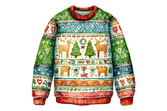 Ugly Christmas Sweater PNG: Festive Illustrations for Branding