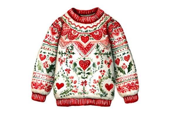 Ugly Heart Christmas Sweater PNG for Festive Illustrations