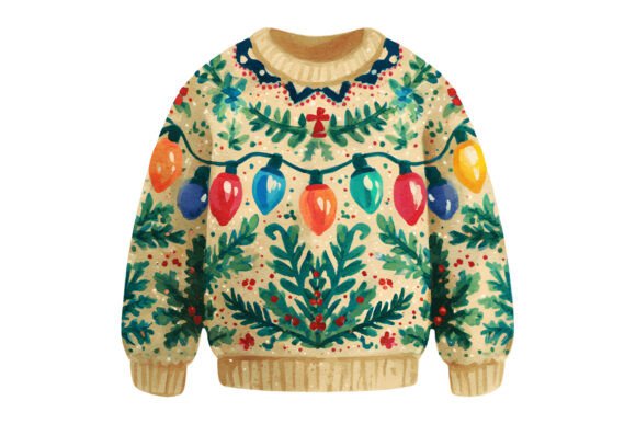 Ugly Light Bulbs Christmas Sweater Illustrations