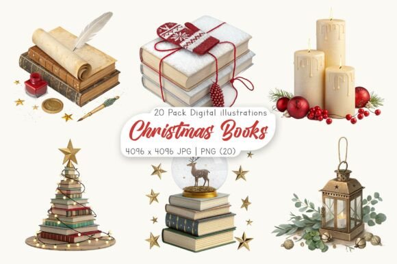 Watercolor Christmas Books Clipart: A Crafter’s Review