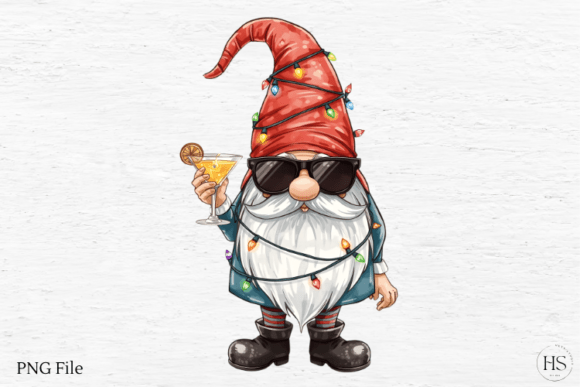 Watercolor Christmas Gnome: Funny Illustrations